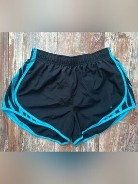Nike Black Shorts with Bright Teal Trim
